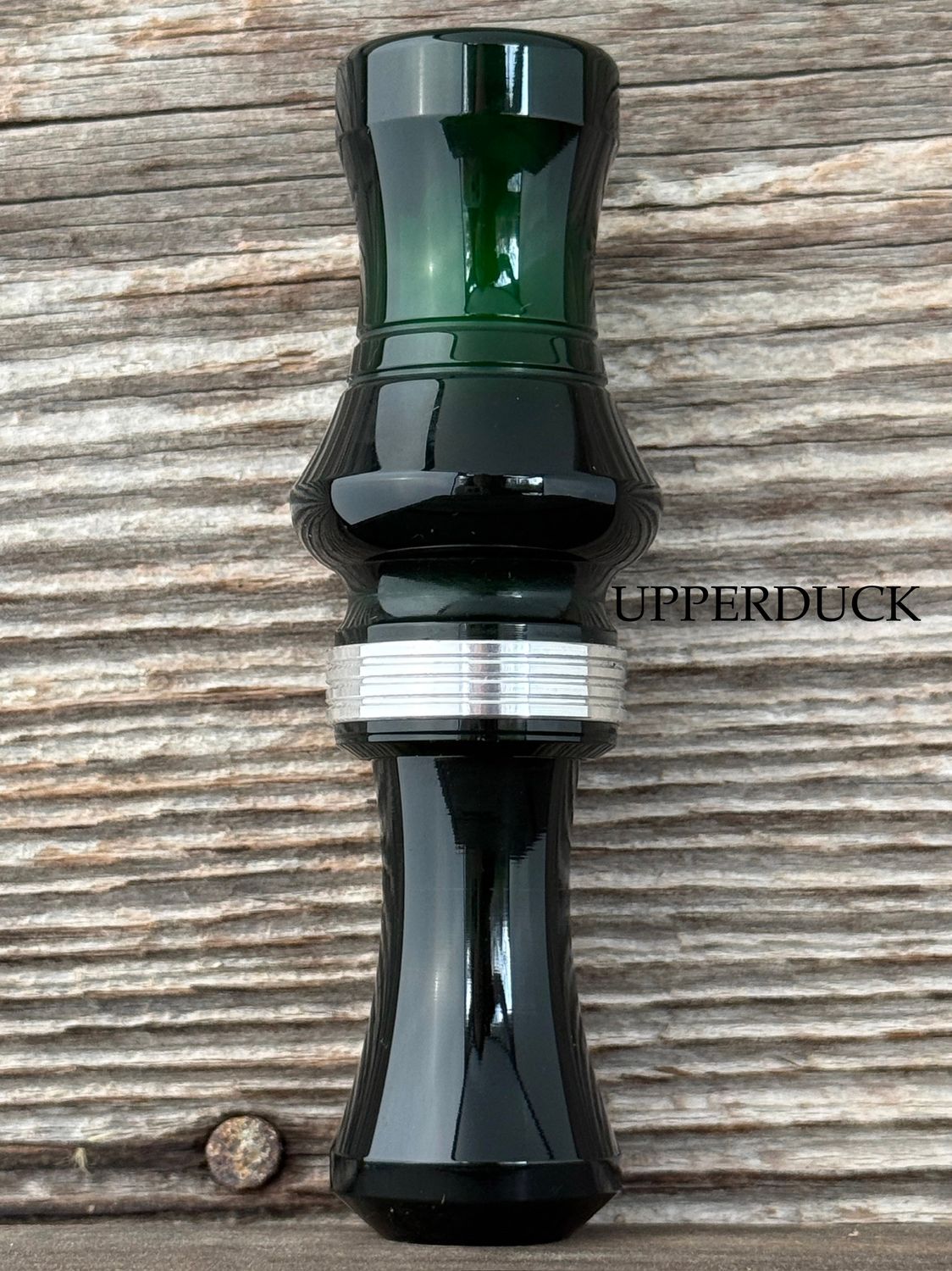 JJ LARES T-1 TIMBER Dark Green Polish Silver Band