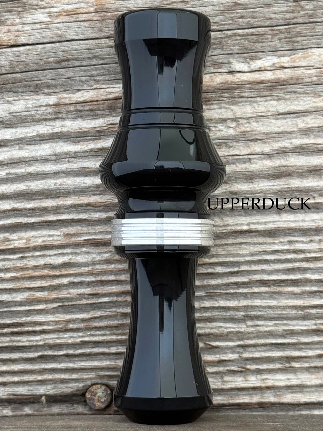 JJ LARES T-1 TIMBER Black Polish Silver Band