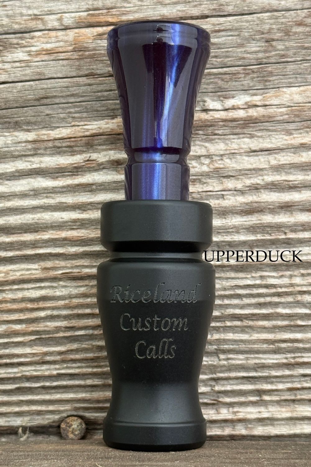 RICELAND MEAT DUCK CALL Black Matte Blue Pearl Polish Black Band