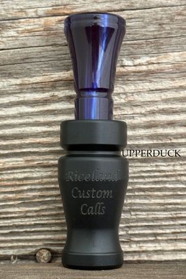 RICELAND MEAT DUCK CALL Black Matte Blue Pearl Polish Black Band