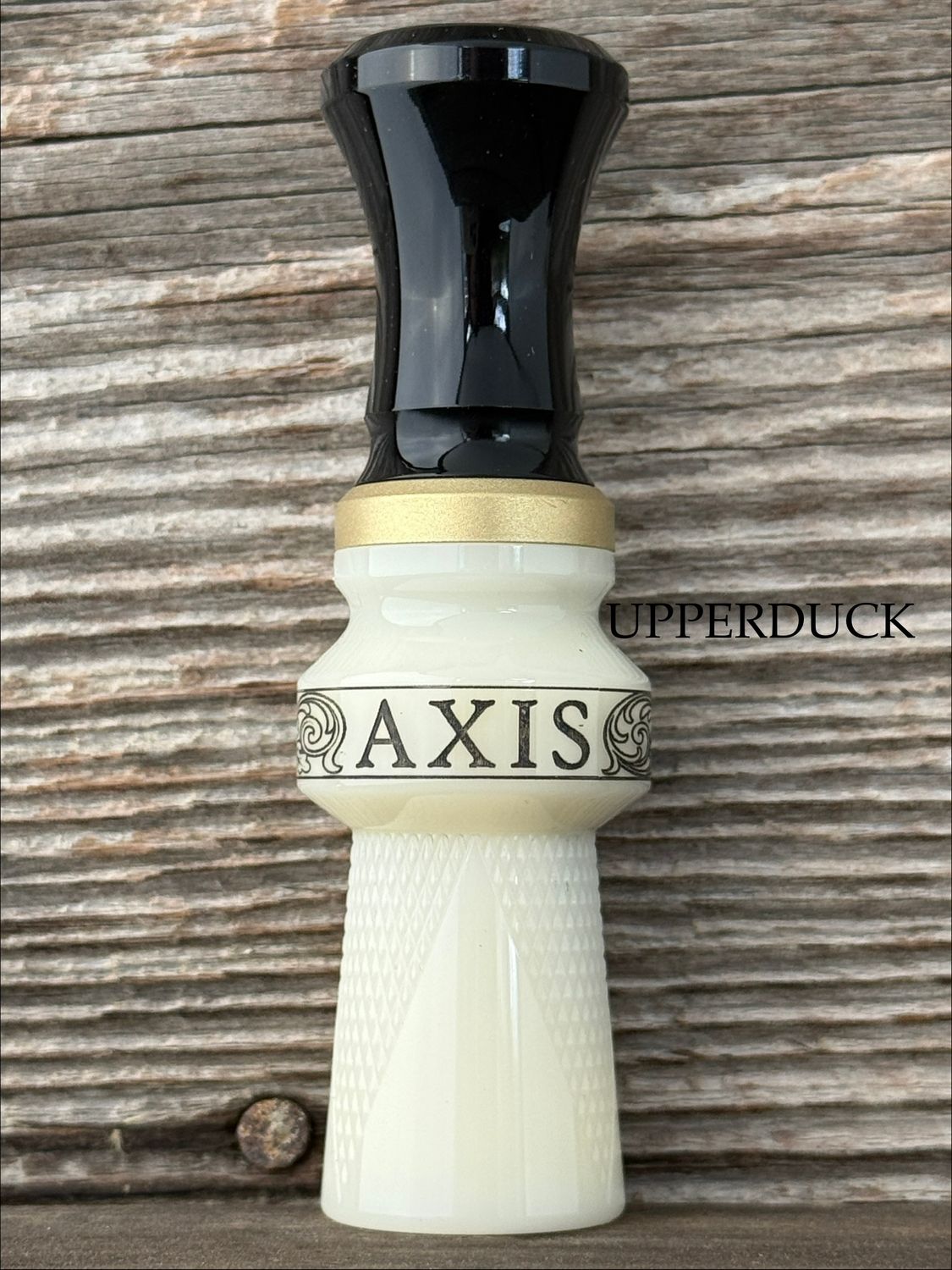 MAKERS CALL COMPANY AXIS CHECKERED Scroll Ivory Black Polish and Brass
