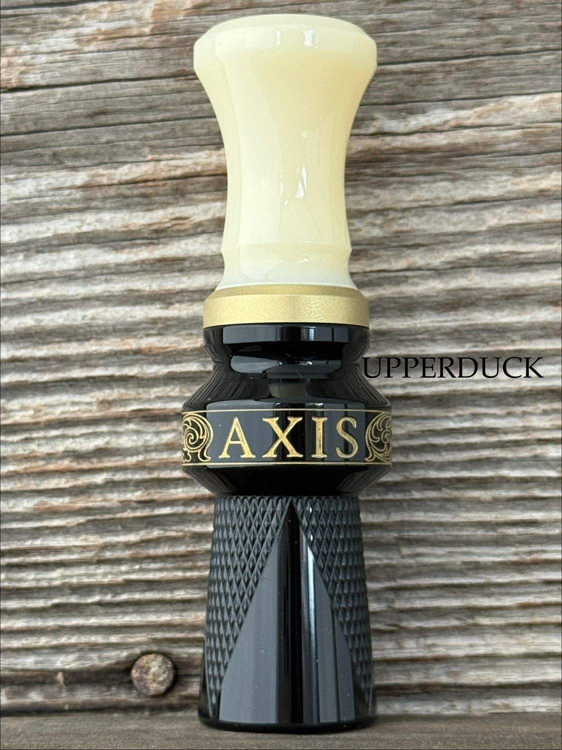 MAKERS CALL COMPANY AXIS CHECKERED Scroll Black Polish Ivory and Brass