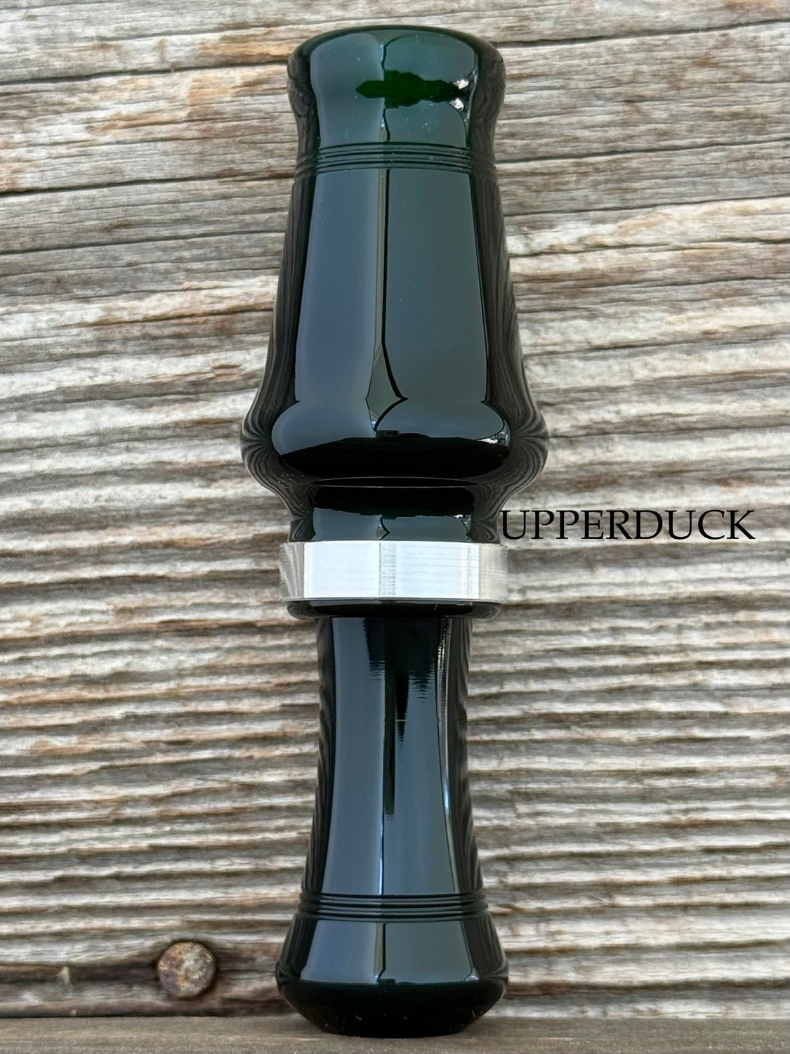 JJ LARES MAGNUM HEN Dark Green Polish Silver Band