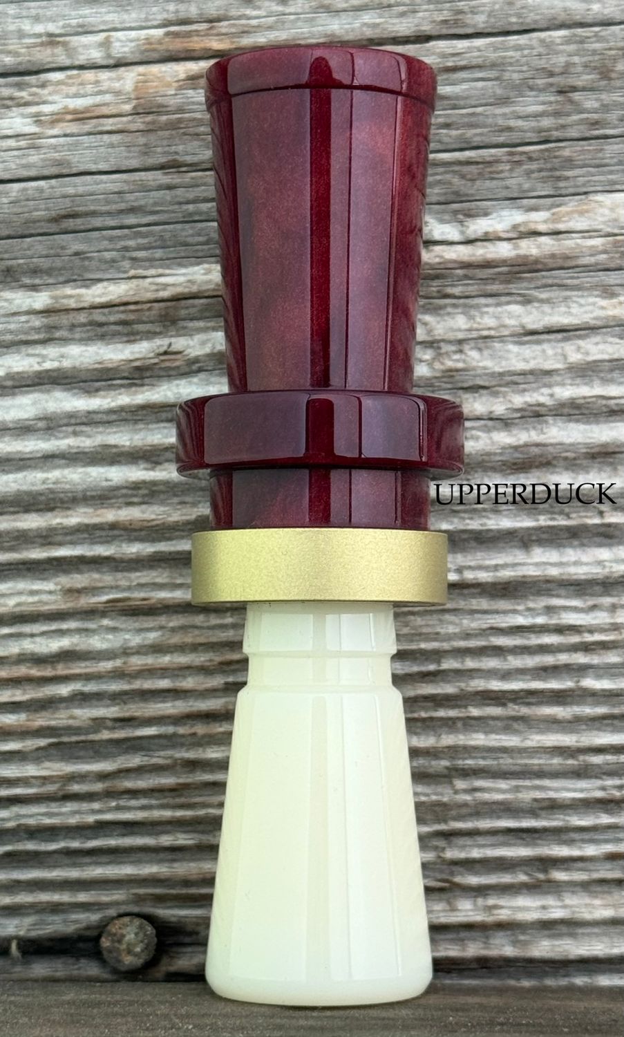 LD CUSTOM CALLS CNC ACRYLIC Cherry Pearl Ivory Blasted Brass Band