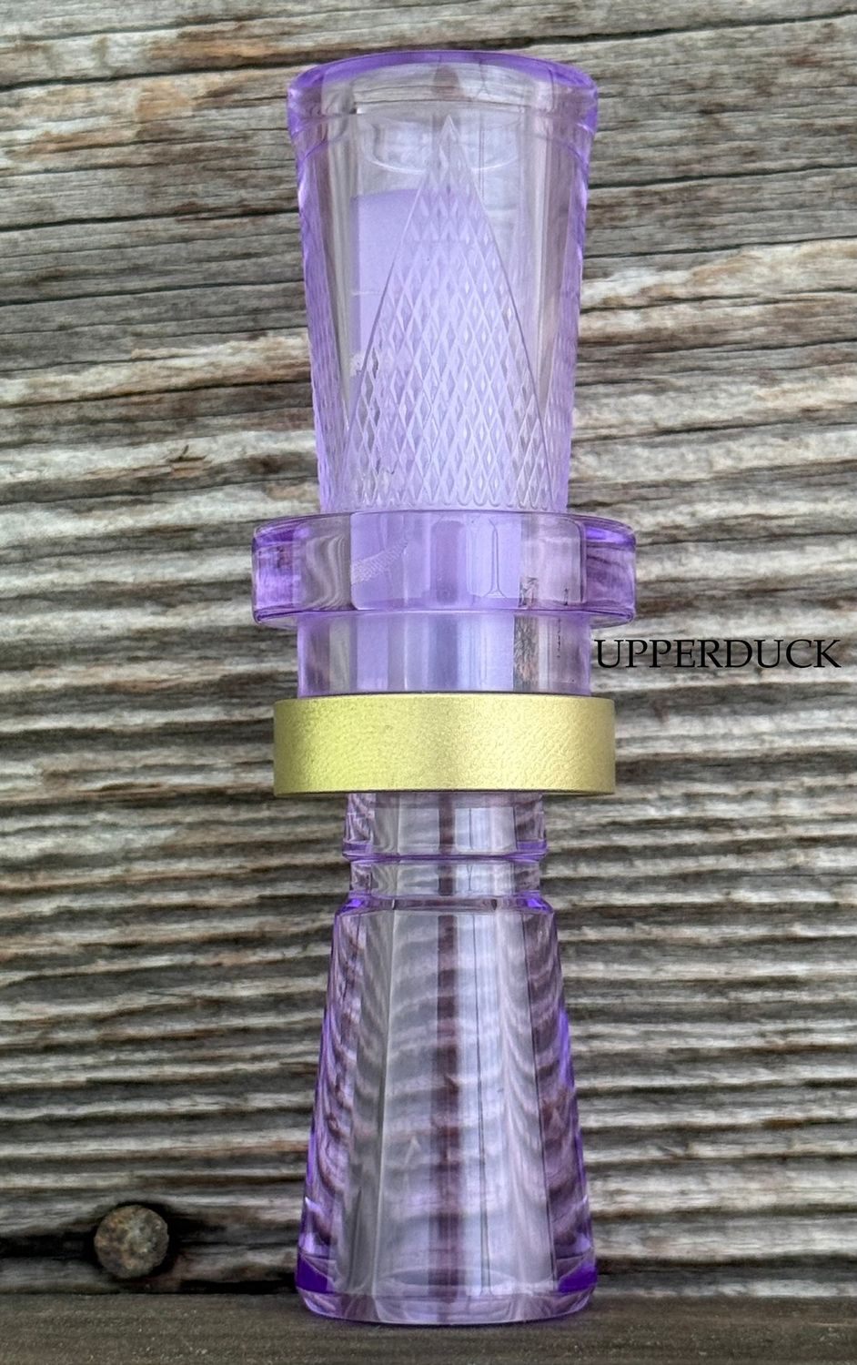 LD CUSTOM CALLS CNC ACRYLIC CHECKERED Translucent Amethyst Blasted Brass Band