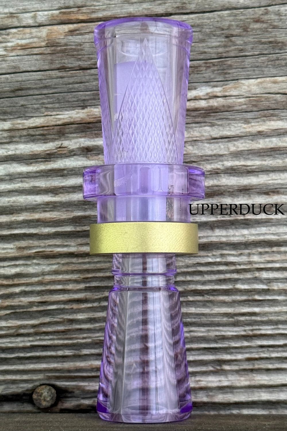 LD CUSTOM CALLS CNC ACRYLIC CHECKERED Translucent Amethyst Blasted Brass Band