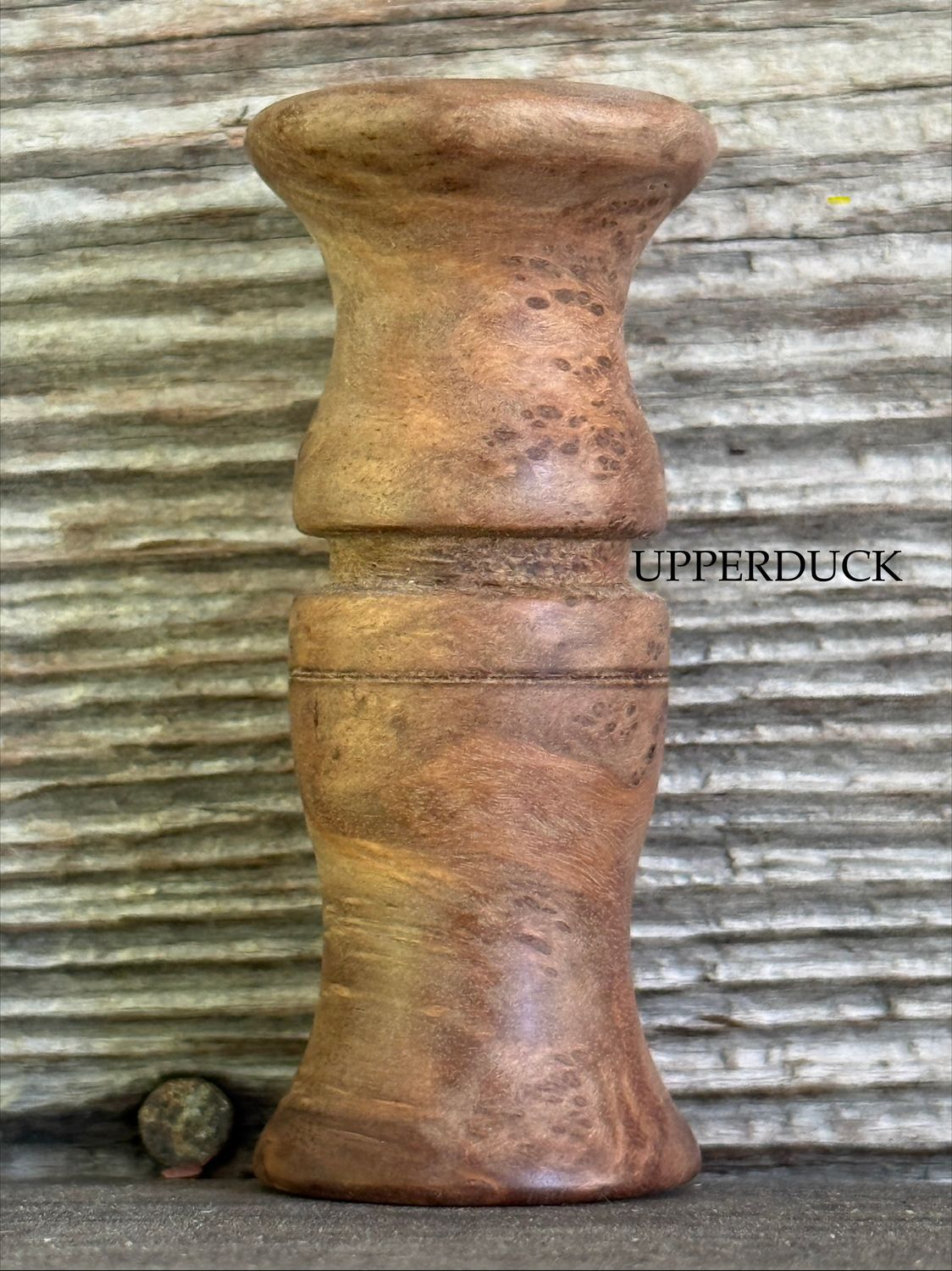 POLK PATTERN BLUEWING TEAL &amp; DIVER DUCK CALL Burl Oil Finish