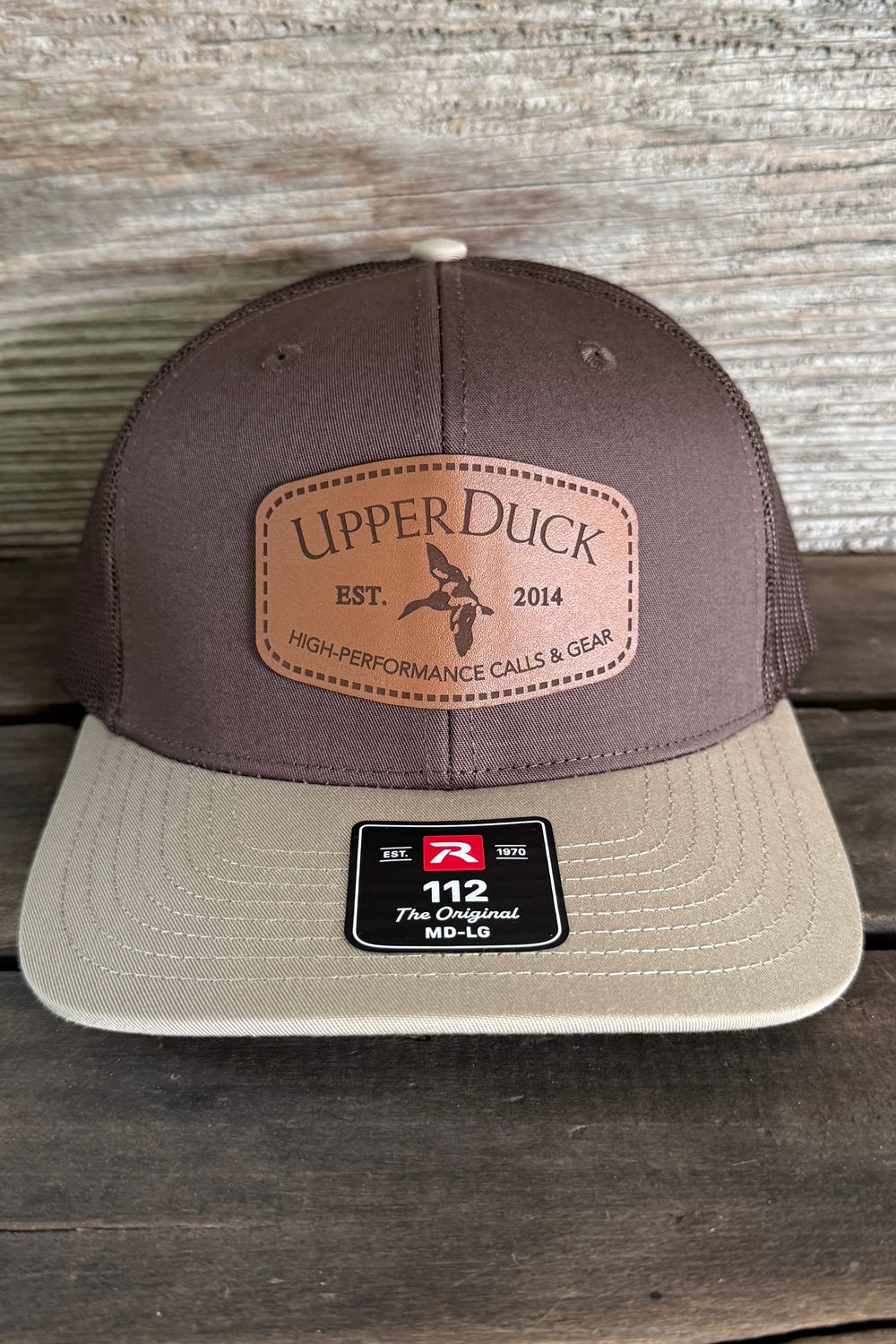 UPPERDUCK 10 Year Structured #112 Trucker Hat All Muddy Mississippi® Crown and Tan Bill