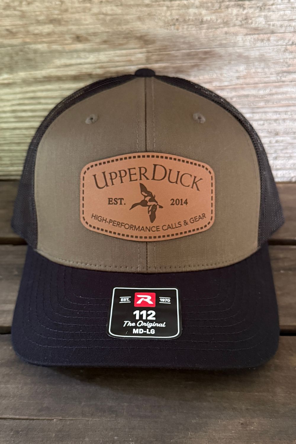 UPPERDUCK 10 Year Structured #112 Trucker Hat Dark OD and Black
