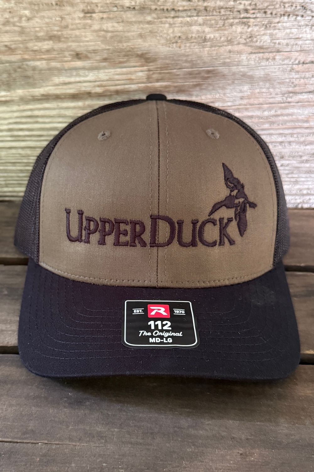 UPPERDUCK Structured #112 Trucker Hat Dark OD and Black