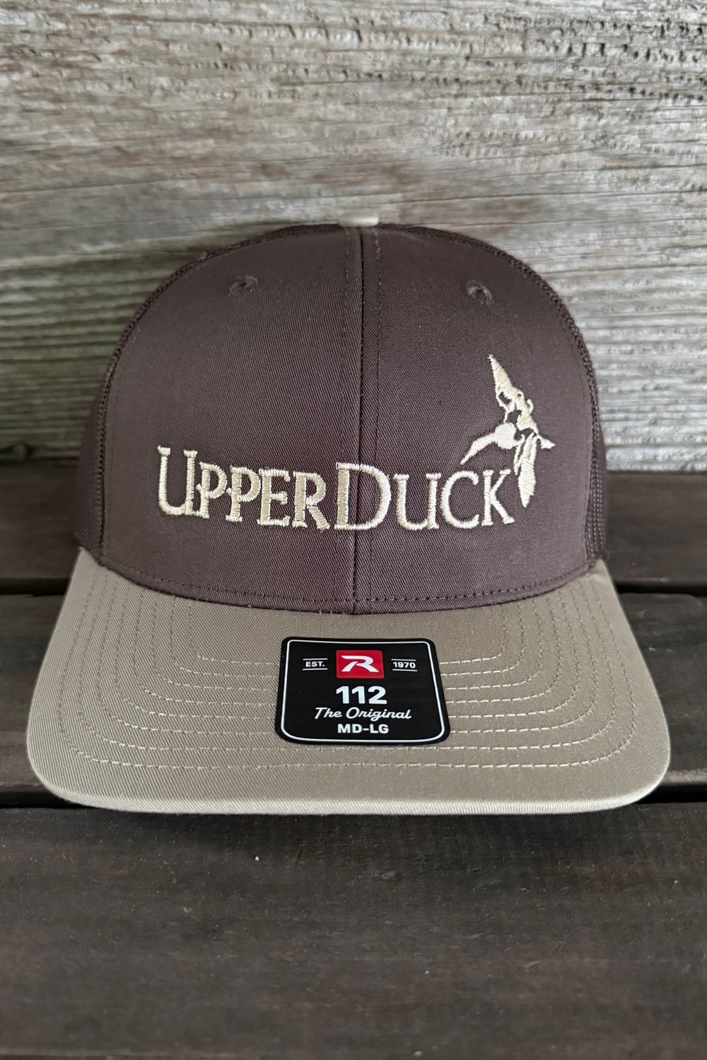 UPPERDUCK Structured #112 Trucker Hat All Muddy Mississippi® Crown and Tan Bill