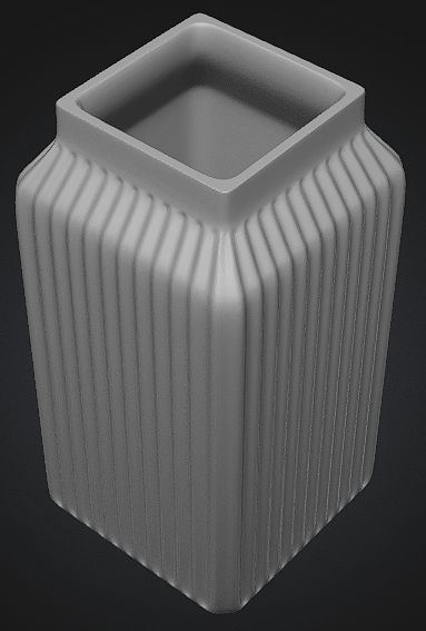 Quadratische Rippenvase ‑Datei mit Kommerzieller Weiterverkaufslizenz