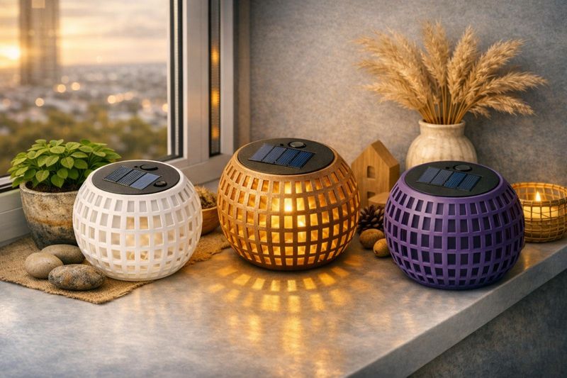 🌞 Solar-Laterne mit dekorativem Gitterdesign