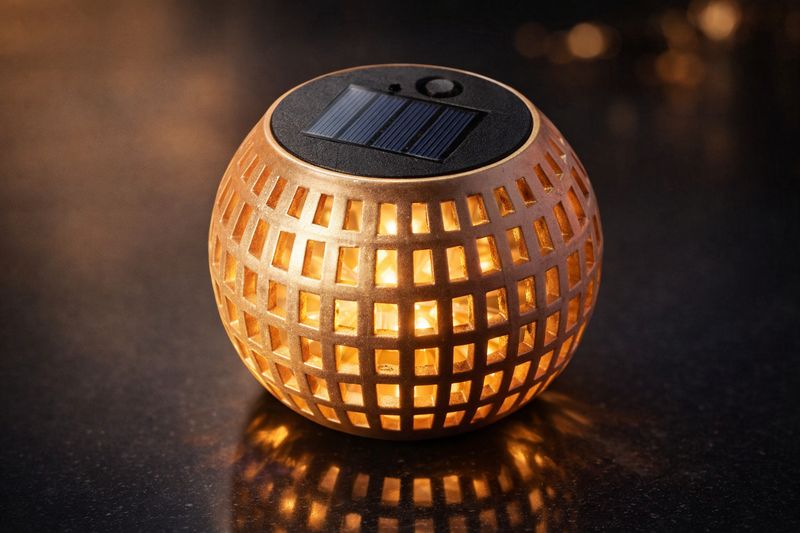 🌞 Solar-Laterne mit dekorativem Gitterdesign