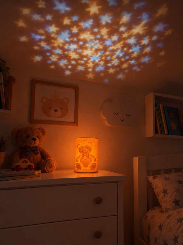 Teddy‑Nachtlicht mit Sternen‑Design