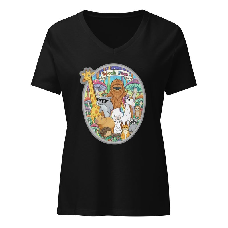 Wook Fam- Women’s relaxed v-neck t-shirt