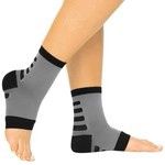 Ankle Compression Socks (2 Pack), Size: Small, Color: Black/Gray - Pantone Cool Gray 7C