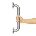 Metal Grab Bar, Color: Brushed Nickel, Size: 12&quot;