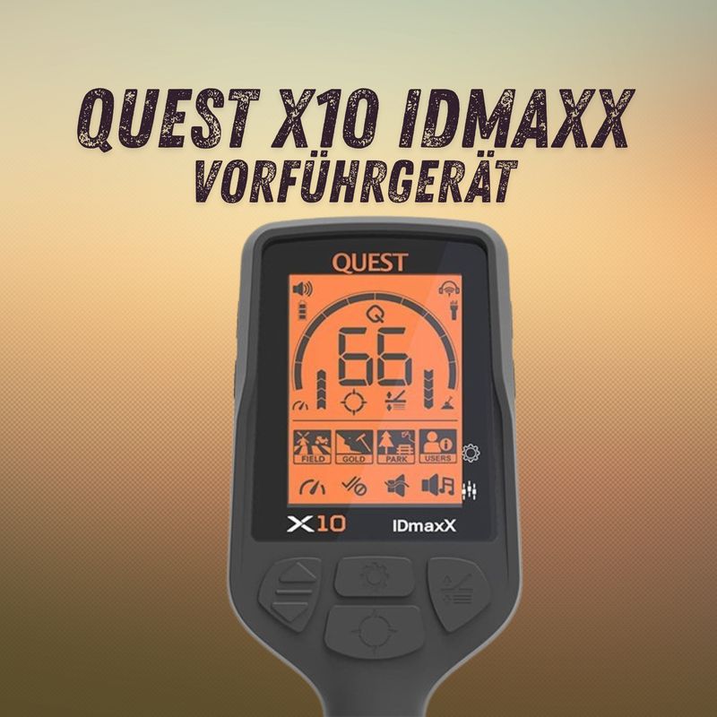 Vorführgerät - Quest X10 IDmaxX Metalldetektor + Gratis Pinpointer