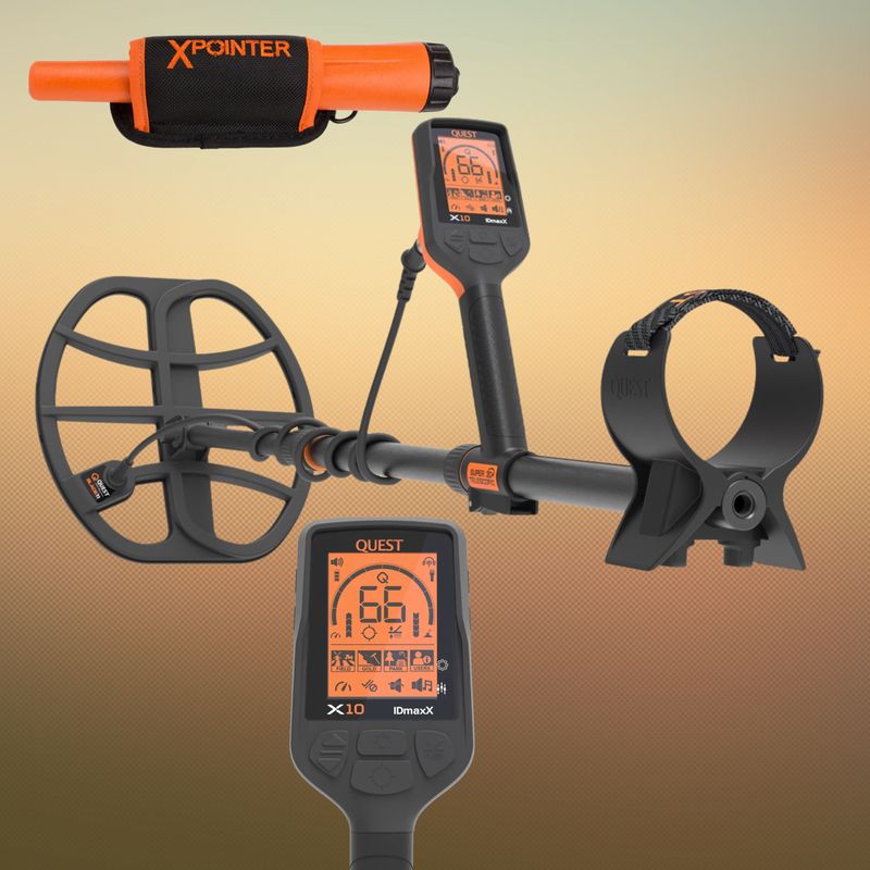 Vorführgerät -Quest X10 IDmaxX Metalldetektor mit gratis XPointer Pinpointer