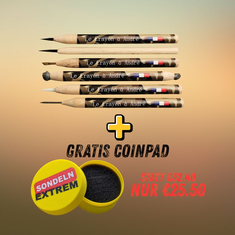 Reinigungstift Set Le Crayon à André (6 teilig ) + Gratis Coinpad deiner Wahl