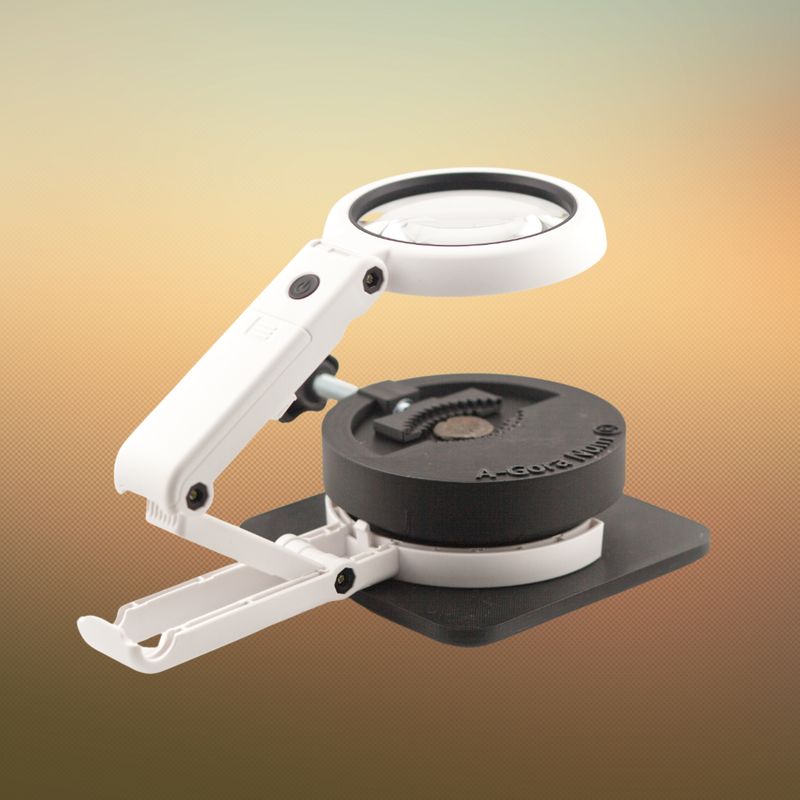 Der Schraubstock mit Lupe - für Münzenreinigung