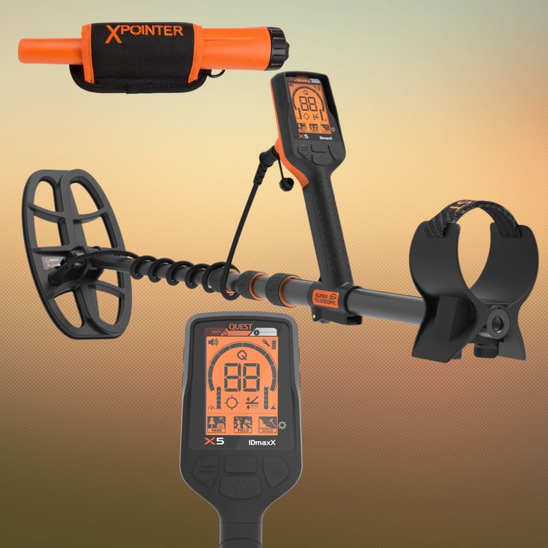 Vorführgerät - Quest X5 IDmaxX Metalldetektor mit gratis XPointer Pinpointer