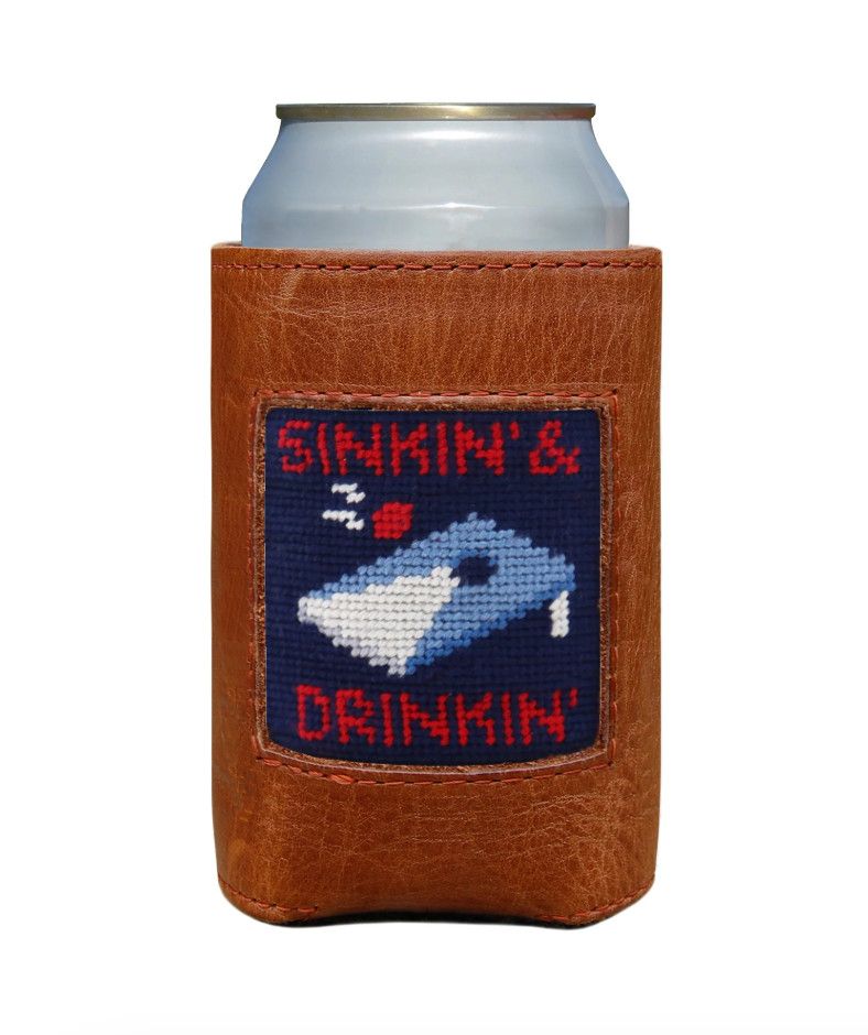 Smathers Leather Can Cooler, Color: Sinkin and Drinkin
