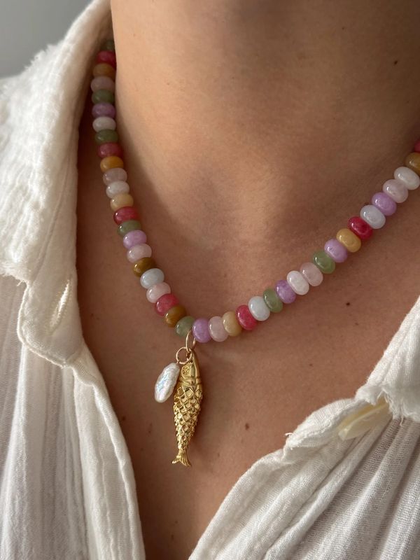 Pearl &amp; Fish Necklace