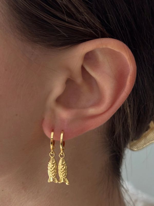 Fish Huggie Hoops