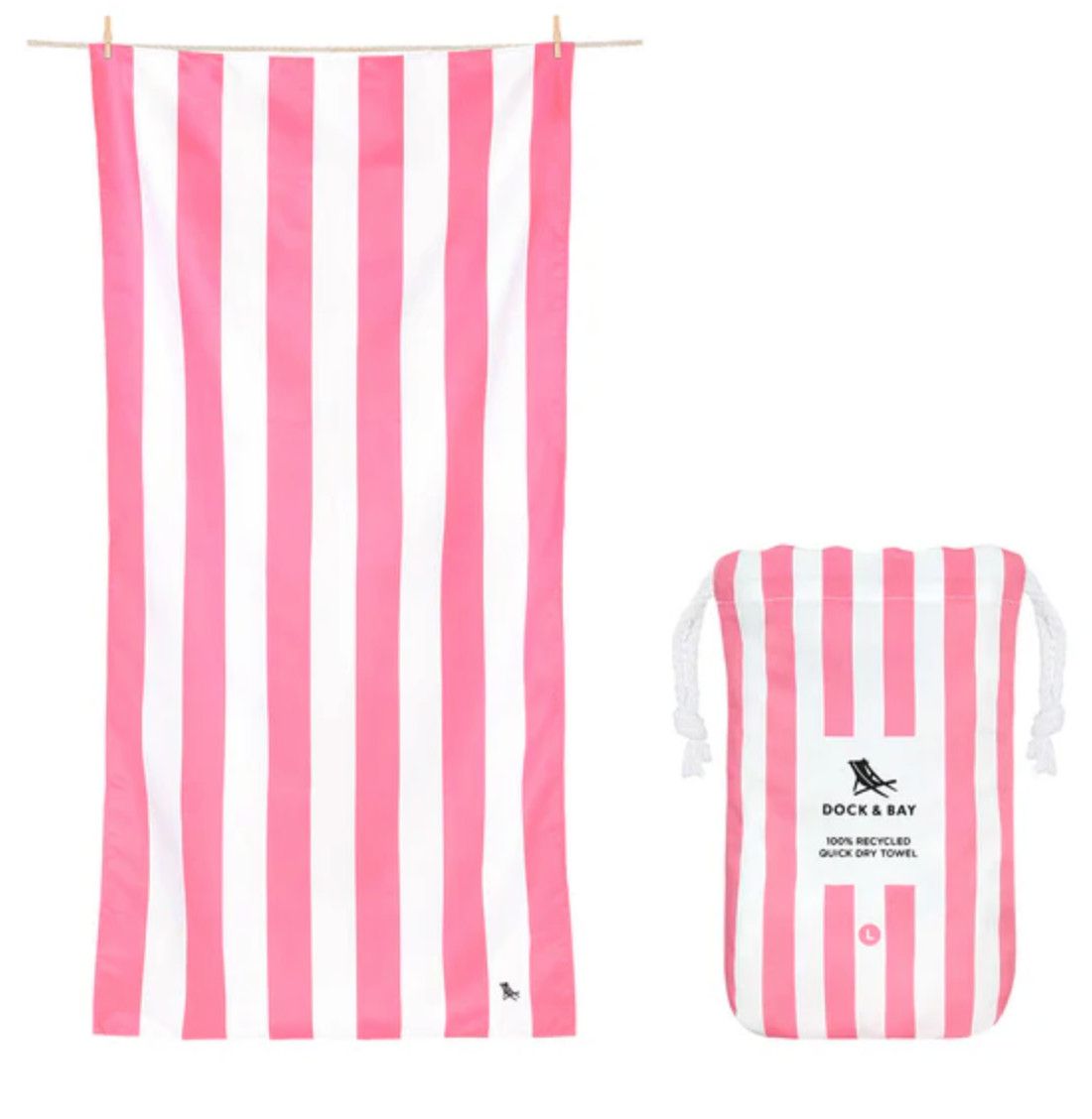 Dock &amp; Bay Quick Dry Towel Large, Color: Phi Phi Pink