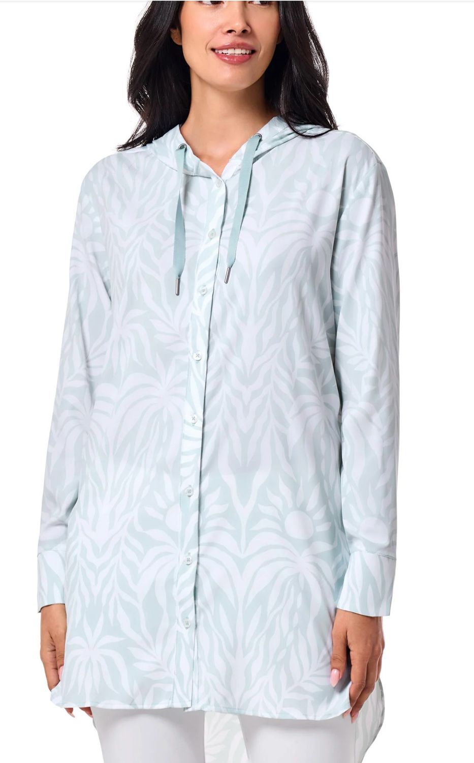 Palma Aire Beach Shirt, Size: X-Small, Color: Misty Aqua American Palm