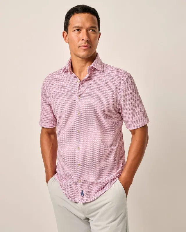 Short Sleeve Hangin&#39; Out Knit Button Down Shirt - Caspian