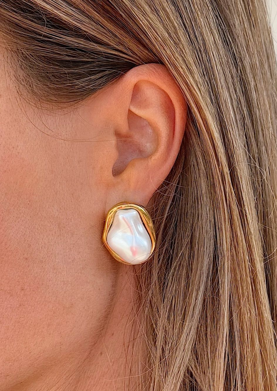 Pear Bezel Studs