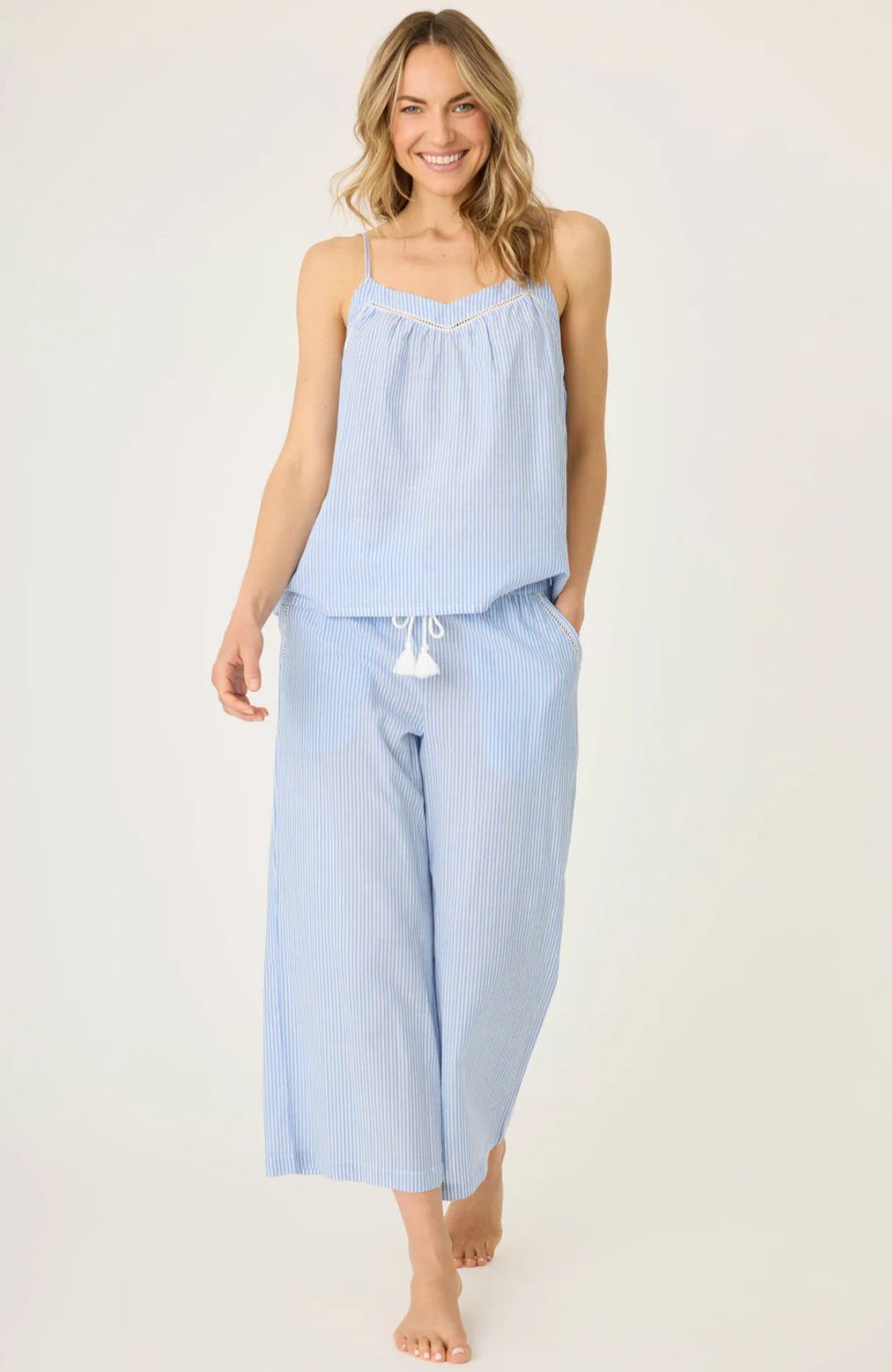 Cropped Pant Dainty Daisy Bright Blue