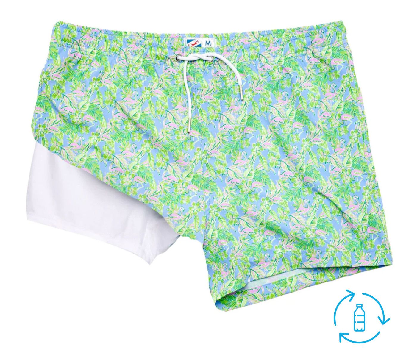 Short Swim Trunk w/liner Flamingo Bay 4&quot;