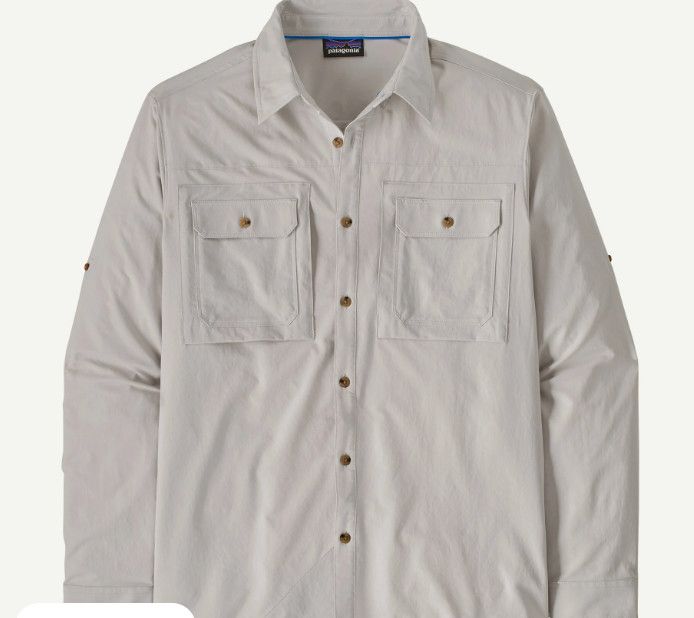 Men&#39;s Long-Sleeved Self-Guided Sun Shirt Crisp Grey