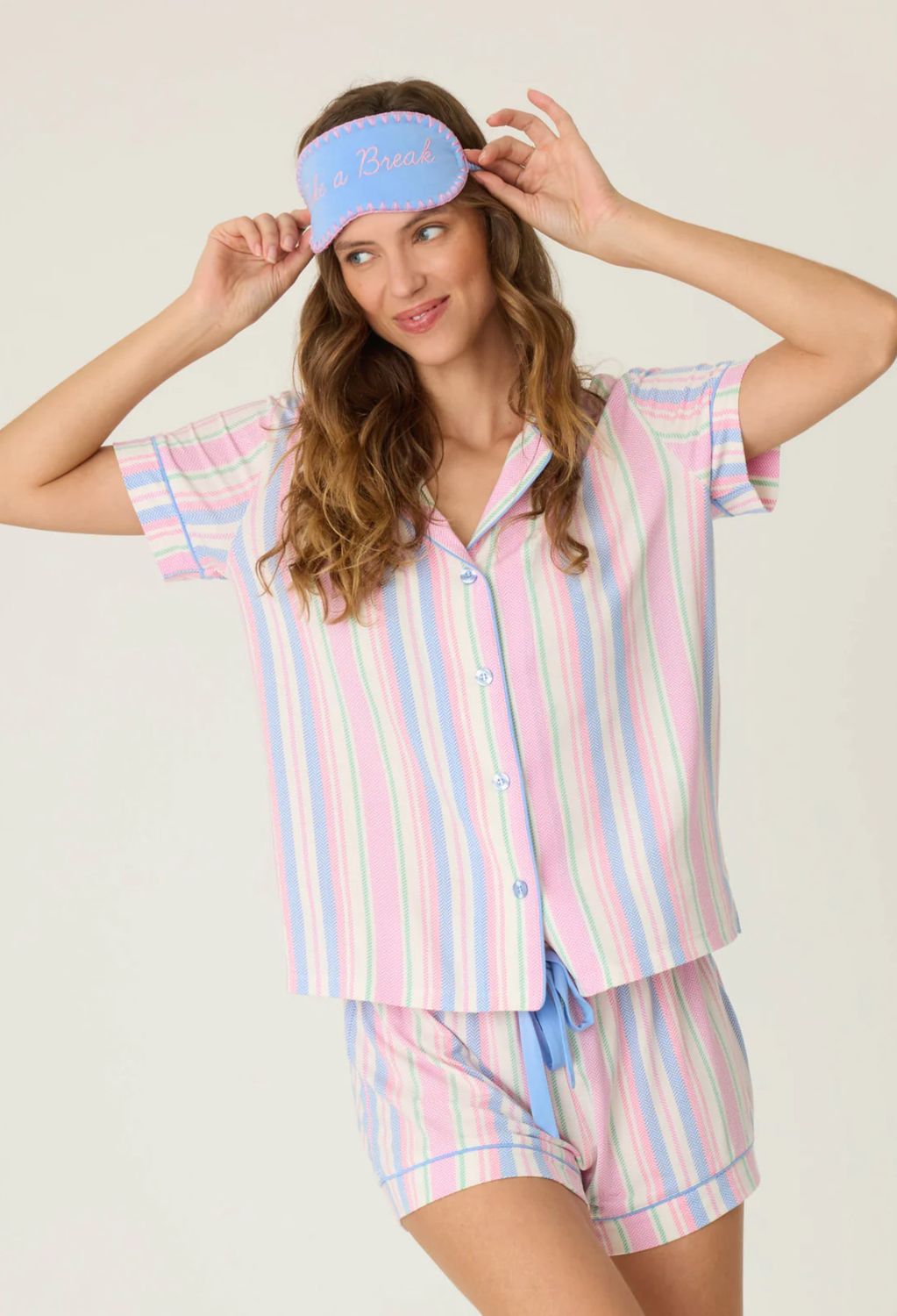 Bayside Dreams Pastel Striped PJ Set