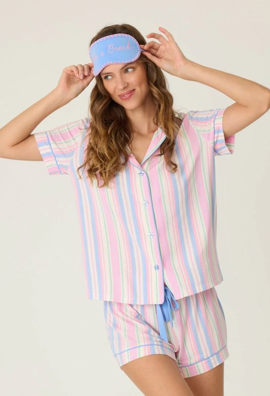 Bayside Dreams Pastel Striped PJ Set