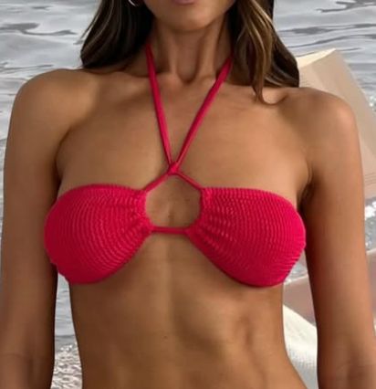 Cross Front Bandeau Top Hot Pink