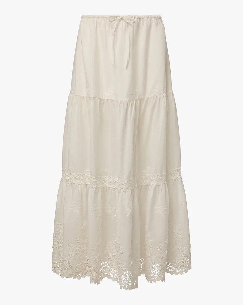 Midi Pull On Skirt Ivory