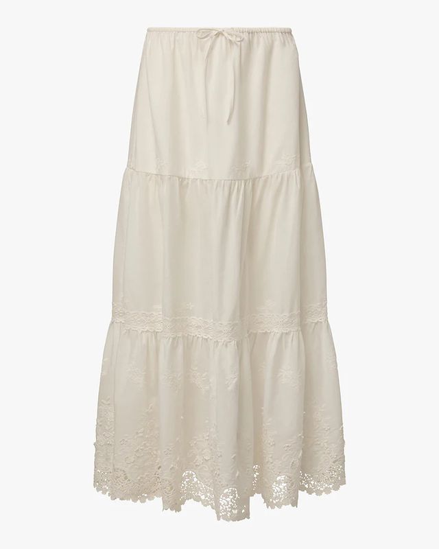 Midi Pull On Skirt Ivory