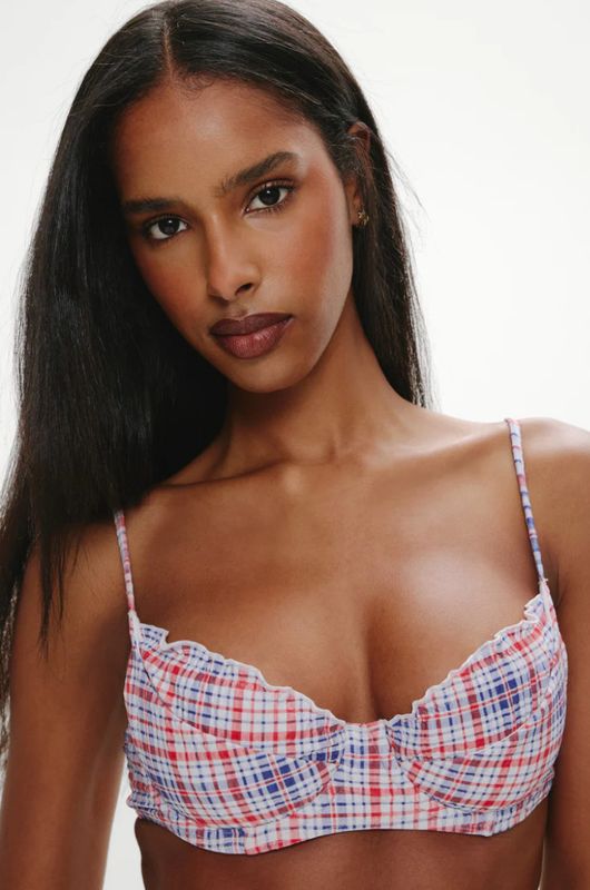 Austin Underwire Bikini Top Americana Plaid