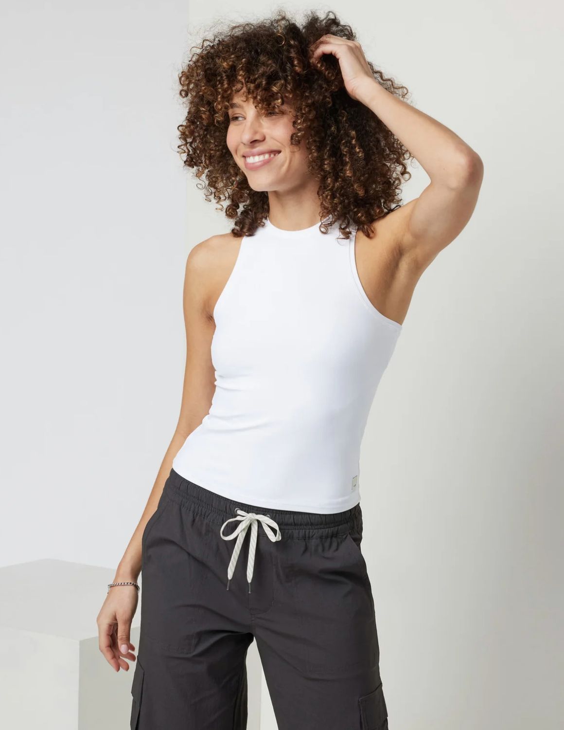 Vuori AllTheFeels Crew Tank White