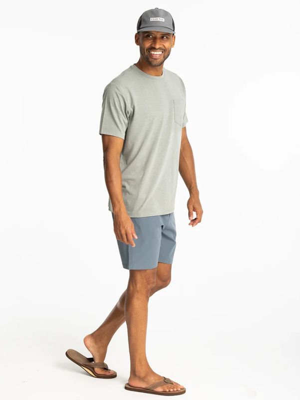 Men&#39;s Bamboo Flex Pocket Tee Heather Agave Green