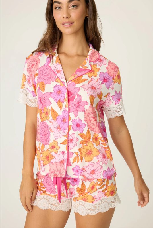 Sweet Dreams S/S Floral Top Natural