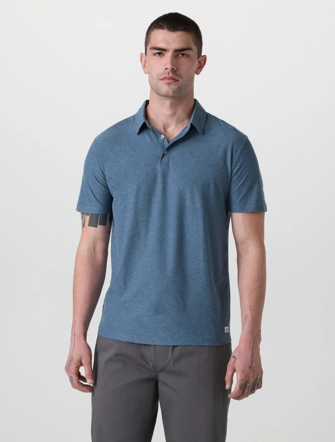 Strato Tech Polo Pool Blue Heather