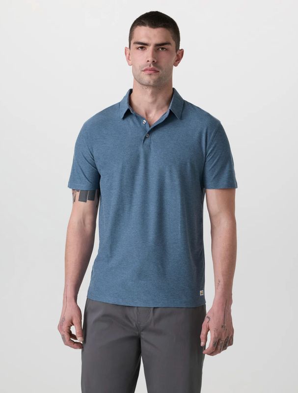 Strato Tech Polo Pool Blue Heather