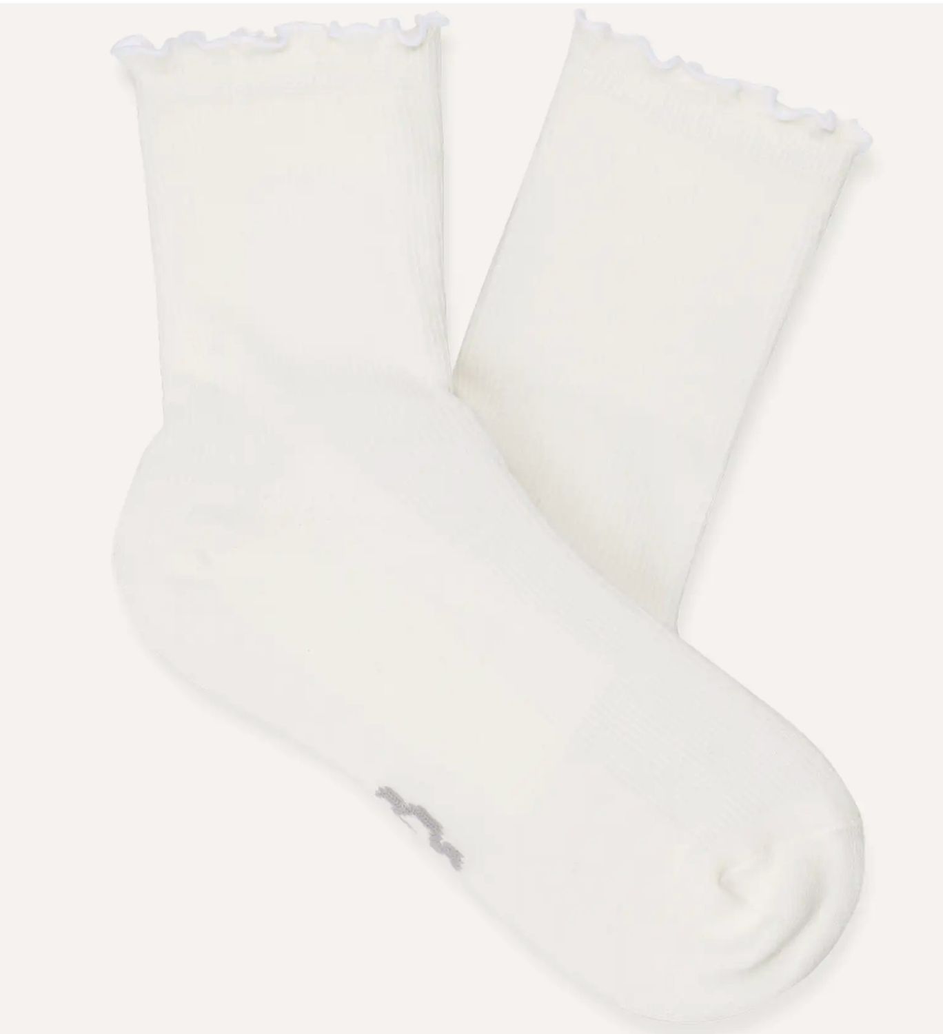 Women&#39;s Karsyn Lettuce Edge Sock White