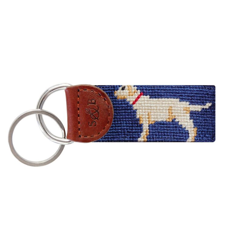 Smathers Yellow Lab Key Fob Classic Navy